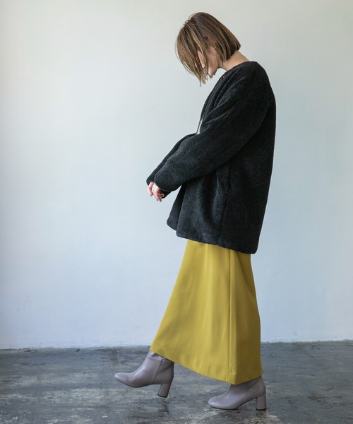 A part by(アパートバイ)の「ジョーゼットマキシスカート 229943(スカート・レディース・ブラック/マスタード・MEDIUM/LARGE)」の8枚目の写真