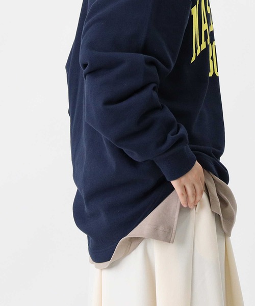 HONEYSUCKLE ROSE（ハニーサックルローズ）の「【HONEYSUCKLE ROSE】スリットビッグシルエットロンT（Tシャツ/カットソー・レディース・ライトブラウン/ホワイト/ブラック・S/L/M）」の19枚目の写真