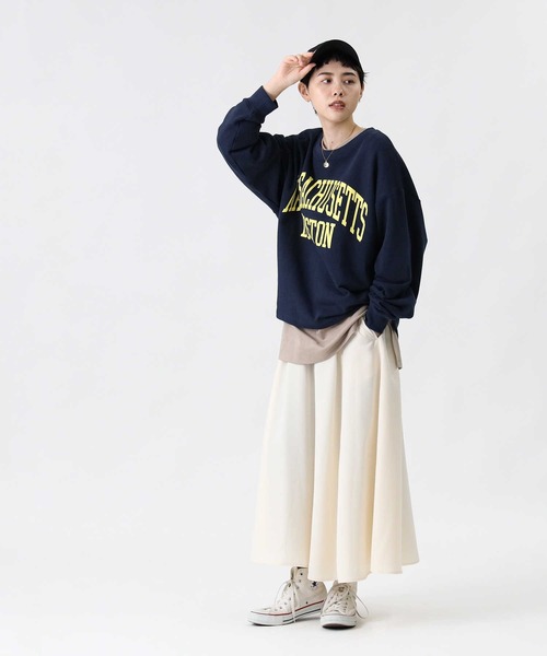 HONEYSUCKLE ROSE（ハニーサックルローズ）の「【HONEYSUCKLE ROSE】スリットビッグシルエットロンT（Tシャツ/カットソー・レディース・ライトブラウン/ホワイト/ブラック・S/L/M）」の20枚目の写真