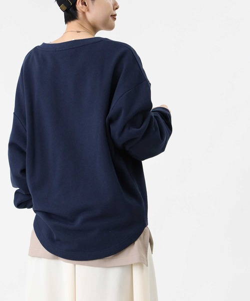 HONEYSUCKLE ROSE（ハニーサックルローズ）の「【HONEYSUCKLE ROSE】スリットビッグシルエットロンT（Tシャツ/カットソー・レディース・ライトブラウン/ホワイト/ブラック・S/L/M）」の16枚目の写真