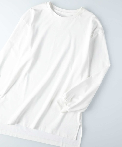 HONEYSUCKLE ROSE（ハニーサックルローズ）の「【HONEYSUCKLE ROSE】スリットビッグシルエットロンT（Tシャツ/カットソー・レディース・ライトブラウン/ホワイト/ブラック・S/L/M）」の21枚目の写真