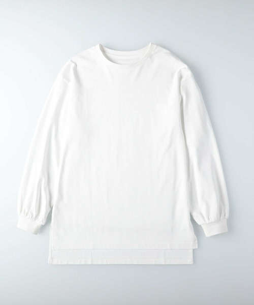 HONEYSUCKLE ROSE（ハニーサックルローズ）の「【HONEYSUCKLE ROSE】スリットビッグシルエットロンT（Tシャツ/カットソー・レディース・ライトブラウン/ホワイト/ブラック・S/L/M）」の22枚目の写真