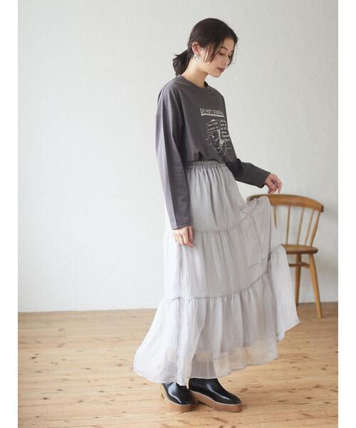 RAY CASSIN FAVORI(レイカズンフェバリ)の「・RAY CASSIN イラストptロンT*(Tシャツ/カットソー・レディース・チャコールグレー/ブラック/オフホワイト/モカ・FREE)」の18枚目の写真