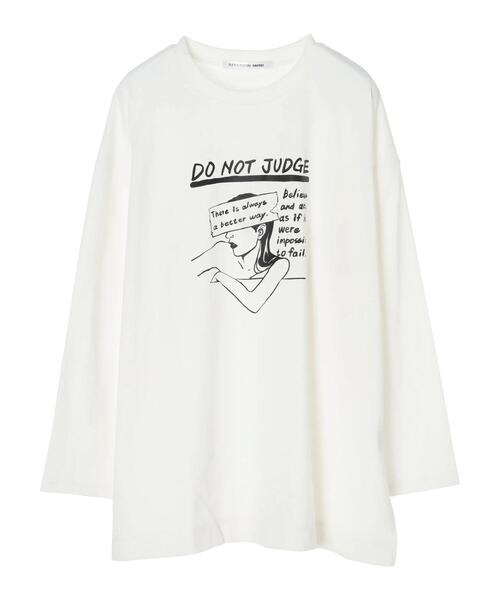 RAY CASSIN FAVORI(レイカズンフェバリ)の「・RAY CASSIN イラストptロンT*(Tシャツ/カットソー・レディース・チャコールグレー/ブラック/オフホワイト/モカ・FREE)」の9枚目の写真