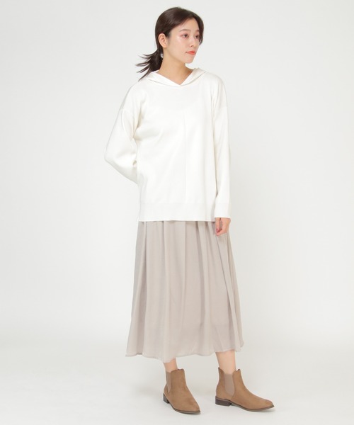 ikka（イッカ）の「サイドゴアプレーンブーツ（ブーツ・レディース・ブラック/ダークブラウン/ベージュ/グレー・M/L）」の18枚目の写真