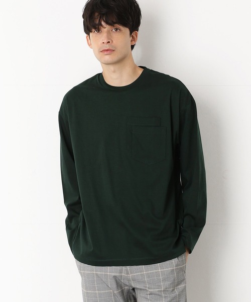 COMME　CA COMMUNE（コムサコミューン）の「ダブルポケット 長袖Ｔシャツ（Tシャツ/カットソー・メンズ・ダークブラウン/パープル/グリーン/アイボリー/レンガ/チャコール・MEDIUM/LARGE）」の5枚目の写真