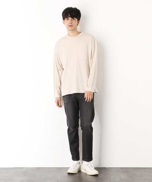 COMME　CA COMMUNE（コムサコミューン）の「ダブルポケット 長袖Ｔシャツ（Tシャツ/カットソー・メンズ・ダークブラウン/パープル/グリーン/アイボリー/レンガ/チャコール・MEDIUM/LARGE）」の7枚目の写真