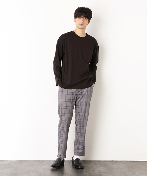 COMME　CA COMMUNE（コムサコミューン）の「ダブルポケット 長袖Ｔシャツ（Tシャツ/カットソー・メンズ・ダークブラウン/パープル/グリーン/アイボリー/レンガ/チャコール・MEDIUM/LARGE）」の8枚目の写真