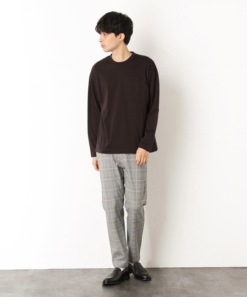 COMME　CA COMMUNE（コムサコミューン）の「ダブルポケット 長袖Ｔシャツ（Tシャツ/カットソー・メンズ・ダークブラウン/パープル/グリーン/アイボリー/レンガ/チャコール・MEDIUM/LARGE）」の9枚目の写真