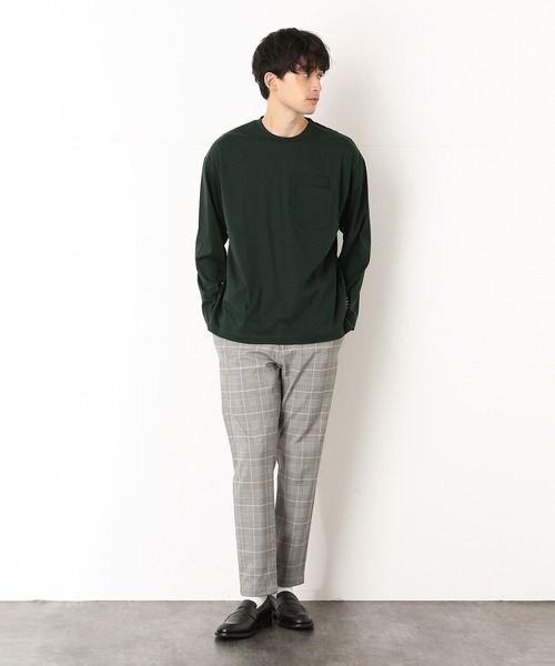 COMME　CA COMMUNE（コムサコミューン）の「ダブルポケット 長袖Ｔシャツ（Tシャツ/カットソー・メンズ・ダークブラウン/パープル/グリーン/アイボリー/レンガ/チャコール・MEDIUM/LARGE）」の10枚目の写真