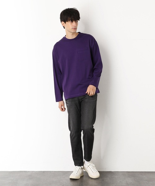 COMME　CA COMMUNE（コムサコミューン）の「ダブルポケット 長袖Ｔシャツ（Tシャツ/カットソー・メンズ・ダークブラウン/パープル/グリーン/アイボリー/レンガ/チャコール・MEDIUM/LARGE）」の11枚目の写真