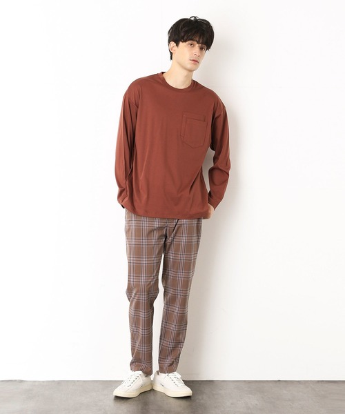 COMME　CA COMMUNE（コムサコミューン）の「ダブルポケット 長袖Ｔシャツ（Tシャツ/カットソー・メンズ・ダークブラウン/パープル/グリーン/アイボリー/レンガ/チャコール・MEDIUM/LARGE）」の12枚目の写真