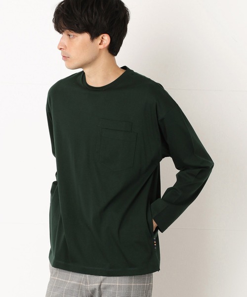 COMME　CA COMMUNE（コムサコミューン）の「ダブルポケット 長袖Ｔシャツ（Tシャツ/カットソー・メンズ・ダークブラウン/パープル/グリーン/アイボリー/レンガ/チャコール・MEDIUM/LARGE）」の13枚目の写真