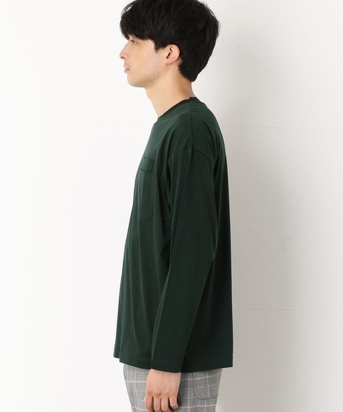 COMME　CA COMMUNE（コムサコミューン）の「ダブルポケット 長袖Ｔシャツ（Tシャツ/カットソー・メンズ・ダークブラウン/パープル/グリーン/アイボリー/レンガ/チャコール・MEDIUM/LARGE）」の14枚目の写真