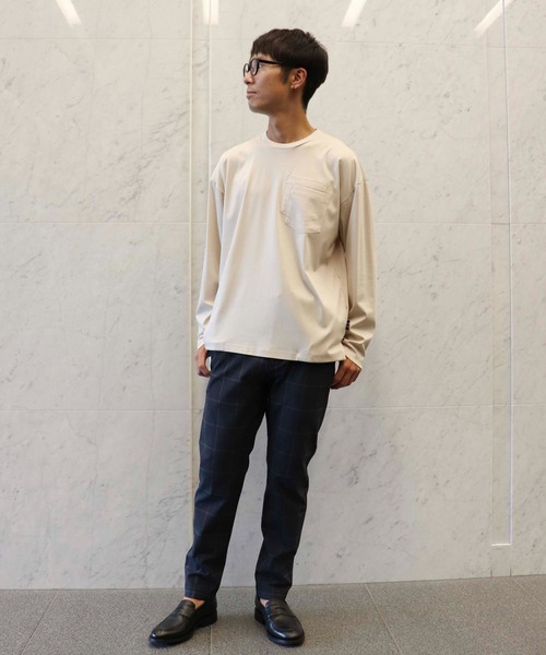 COMME　CA COMMUNE（コムサコミューン）の「ダブルポケット 長袖Ｔシャツ（Tシャツ/カットソー・メンズ・ダークブラウン/パープル/グリーン/アイボリー/レンガ/チャコール・MEDIUM/LARGE）」の22枚目の写真