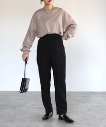 ウールライクポリエステルセンタープレスパンツ