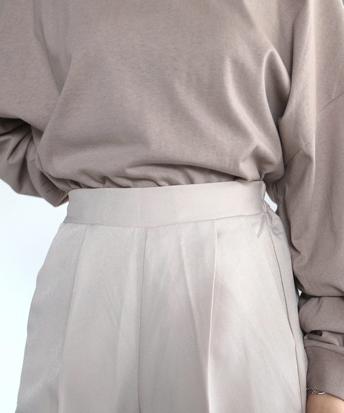 4youstory（フォーユーストーリー）の「ウールライクポリエステルセンタープレスパンツ（スラックス・レディース・ブラック/オレンジ/アイボリー/グレイッシュベージュ・MEDIUM）」の12枚目の写真