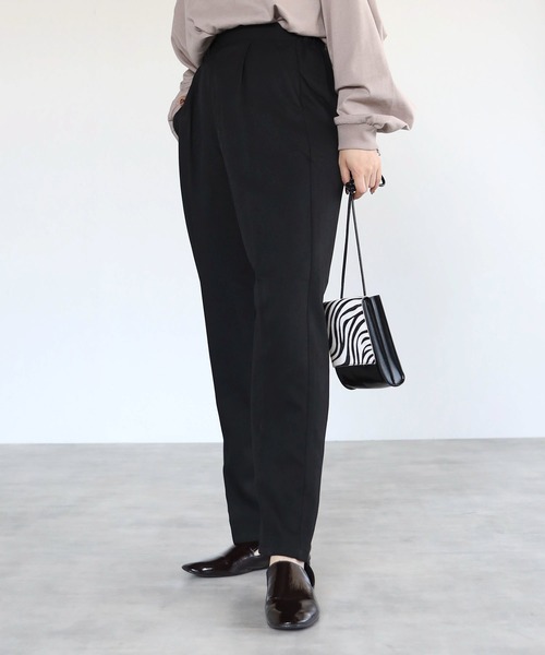 4youstory（フォーユーストーリー）の「ウールライクポリエステルセンタープレスパンツ（スラックス・レディース・ブラック/オレンジ/アイボリー/グレイッシュベージュ・MEDIUM）」の10枚目の写真