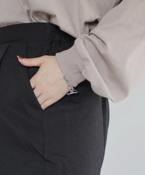 4youstory（フォーユーストーリー）の「ウールライクポリエステルセンタープレスパンツ（スラックス・レディース・ブラック/オレンジ/アイボリー/グレイッシュベージュ・MEDIUM）」の14枚目の写真