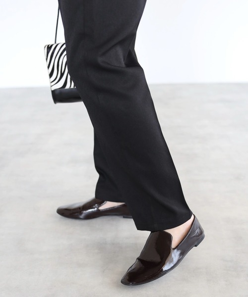 4youstory（フォーユーストーリー）の「ウールライクポリエステルセンタープレスパンツ（スラックス・レディース・ブラック/オレンジ/アイボリー/グレイッシュベージュ・MEDIUM）」の8枚目の写真