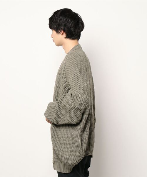 ＪＵＧＬＡＮＳ（ユグランス）の「【Revo.】畦編み 5G ルーズニットカーディガン（カーディガン/ボレロ・メンズ・ブラック/ワインレッド/ブルー/グレー/イエロー/パープル/グリーン/アイボリー/ネイビー/ダークオレンジ/オートミール/ブラック系その他/グリーン系その他・L/M）」の15枚目の写真