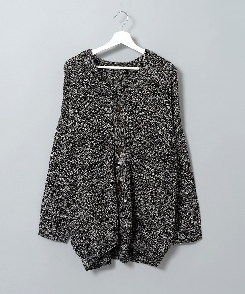 ＪＵＧＬＡＮＳ（ユグランス）の「【Revo.】畦編み 5G ルーズニットカーディガン（カーディガン/ボレロ・メンズ・ブラック/ワインレッド/ブルー/グレー/イエロー/パープル/グリーン/アイボリー/ネイビー/ダークオレンジ/オートミール/ブラック系その他/グリーン系その他・L/M）」の4枚目の写真