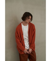【Revo.】畦編み 5G ルーズニットカーディガン