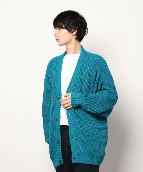 ＪＵＧＬＡＮＳ（ユグランス）の「【Revo.】畦編み 5G ルーズニットカーディガン（カーディガン/ボレロ・メンズ・ブラック/ワインレッド/ブルー/グレー/イエロー/パープル/グリーン/アイボリー/ネイビー/ダークオレンジ/オートミール/ブラック系その他/グリーン系その他・L/M）」の16枚目の写真