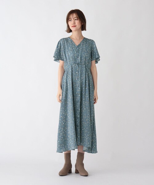 美品✨シクラス　フレアワンピース　アクアガール　25周年コラボ　ウエストリボン skinholictokyoさんコラボ】ウエストタックフレアワンピース