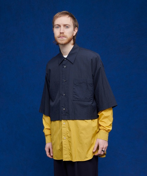 UNITED TOKYO（ユナイテッドトウキョウ）の「カラーブロックシアーSH（シャツ/ブラウス・メンズ・ブラウン/グレー/ネイビー・FREE）」の3枚目の写真