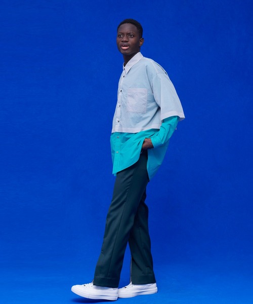 UNITED TOKYO（ユナイテッドトウキョウ）の「カラーブロックシアーSH（シャツ/ブラウス・メンズ・ブラウン/グレー/ネイビー・FREE）」の16枚目の写真