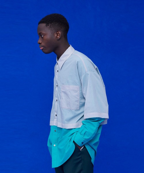 UNITED TOKYO（ユナイテッドトウキョウ）の「カラーブロックシアーSH（シャツ/ブラウス・メンズ・ブラウン/グレー/ネイビー・FREE）」の12枚目の写真