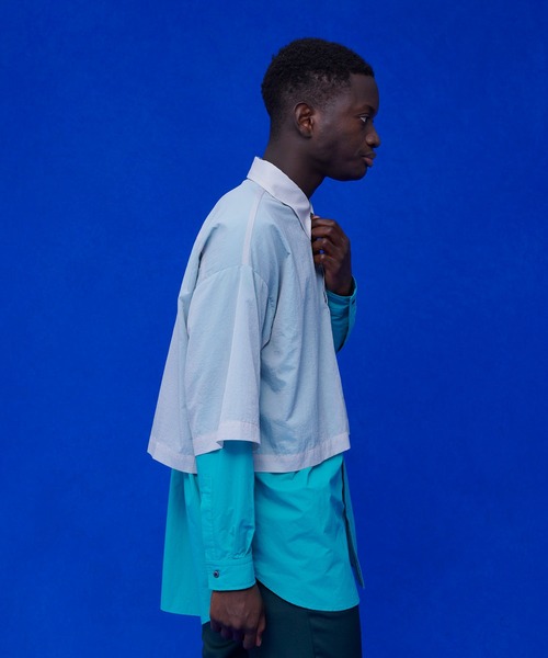 UNITED TOKYO（ユナイテッドトウキョウ）の「カラーブロックシアーSH（シャツ/ブラウス・メンズ・ブラウン/グレー/ネイビー・FREE）」の4枚目の写真