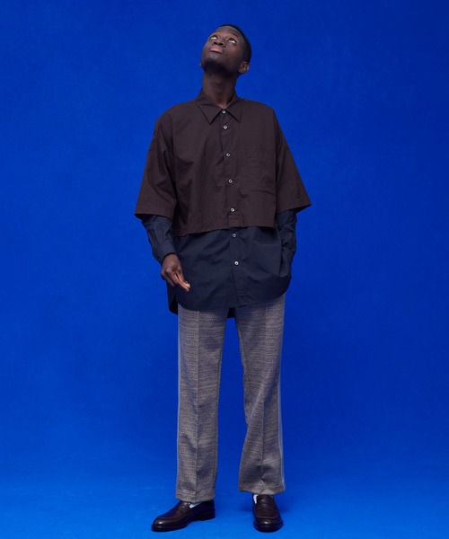 UNITED TOKYO（ユナイテッドトウキョウ）の「カラーブロックシアーSH（シャツ/ブラウス・メンズ・ブラウン/グレー/ネイビー・FREE）」の13枚目の写真