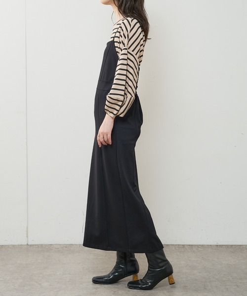 natural couture（ナチュラルクチュール）の「モクロディベアキャミワンピース（ジャンパースカート・レディース・ブラック/ブラウン/チェック/ライトベージュ・FREE）」の11枚目の写真