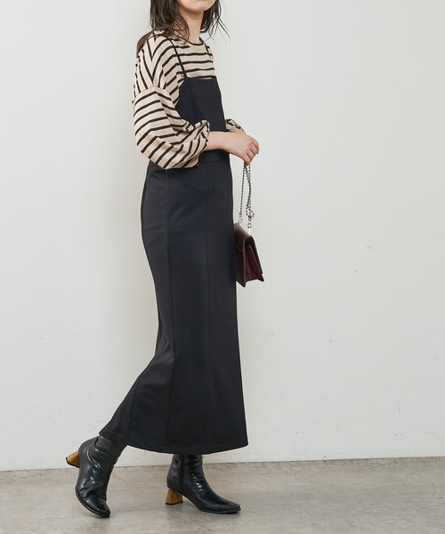 natural couture（ナチュラルクチュール）の「モクロディベアキャミワンピース（ジャンパースカート・レディース・ブラック/ブラウン/チェック/ライトベージュ・FREE）」の22枚目の写真