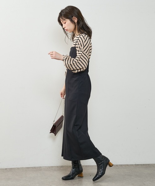 natural couture（ナチュラルクチュール）の「モクロディベアキャミワンピース（ジャンパースカート・レディース・ブラック/ブラウン/チェック/ライトベージュ・FREE）」の7枚目の写真