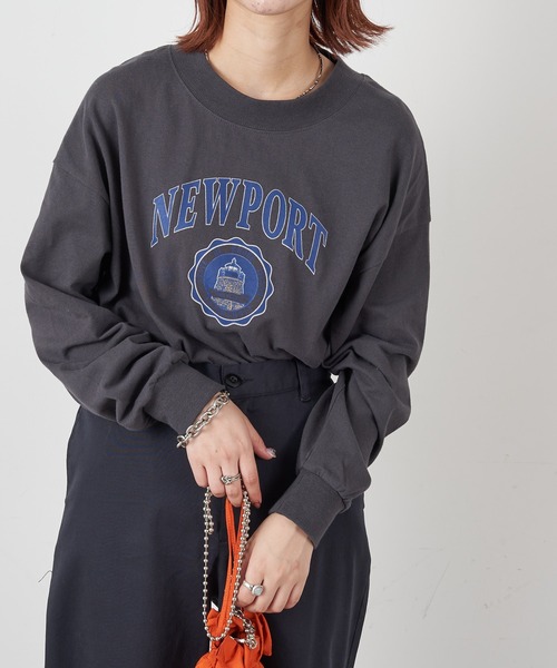 CIAOPANIC TYPY（チャオパニックティピー）の「NEWPORTプリントTee（Tシャツ/カットソー・レディース・チャコールグレー/レッド/オフホワイト・ONE SIZE）」の3枚目の写真