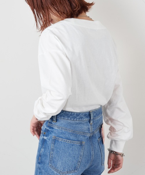 CIAOPANIC TYPY（チャオパニックティピー）の「NEWPORTプリントTee（Tシャツ/カットソー・レディース・チャコールグレー/レッド/オフホワイト・ONE SIZE）」の4枚目の写真