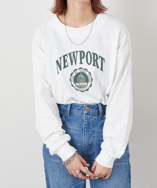 CIAOPANIC TYPY（チャオパニックティピー）の「NEWPORTプリントTee（Tシャツ/カットソー・レディース・チャコールグレー/レッド/オフホワイト・ONE SIZE）」の12枚目の写真