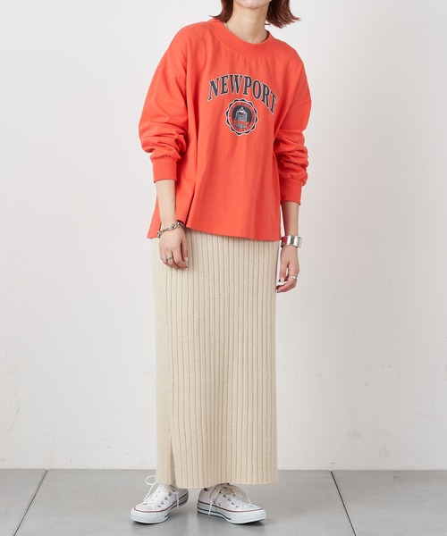 CIAOPANIC TYPY（チャオパニックティピー）の「NEWPORTプリントTee（Tシャツ/カットソー・レディース・チャコールグレー/レッド/オフホワイト・ONE SIZE）」の10枚目の写真