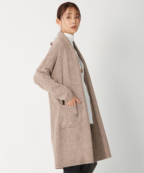 J.PRESS(ジェイプレス)の「MIX COLOR CHINE カーディガン(カーディガン/ボレロ・レディース・グレー系/ベージュ系・T13)」の2枚目の写真