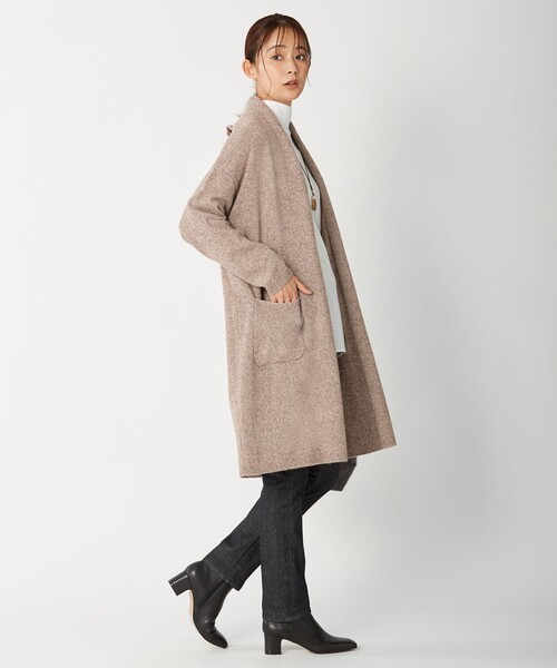 J.PRESS(ジェイプレス)の「MIX COLOR CHINE カーディガン(カーディガン/ボレロ・レディース・グレー系/ベージュ系・T13)」の5枚目の写真