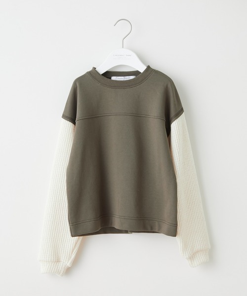 CIAOPANIC TYPY(チャオパニックティピー)の「【KIDS】畦編みニット切替スウェットプルオーバー(スウェット・キッズ・チャコールグレー/カーキ/イエロー・SMALL/MEDIUM/LARGE/X-LARGE/XX-LARGE)」の6枚目の写真