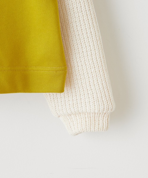 CIAOPANIC TYPY(チャオパニックティピー)の「【KIDS】畦編みニット切替スウェットプルオーバー(スウェット・キッズ・チャコールグレー/カーキ/イエロー・SMALL/MEDIUM/LARGE/X-LARGE/XX-LARGE)」の5枚目の写真