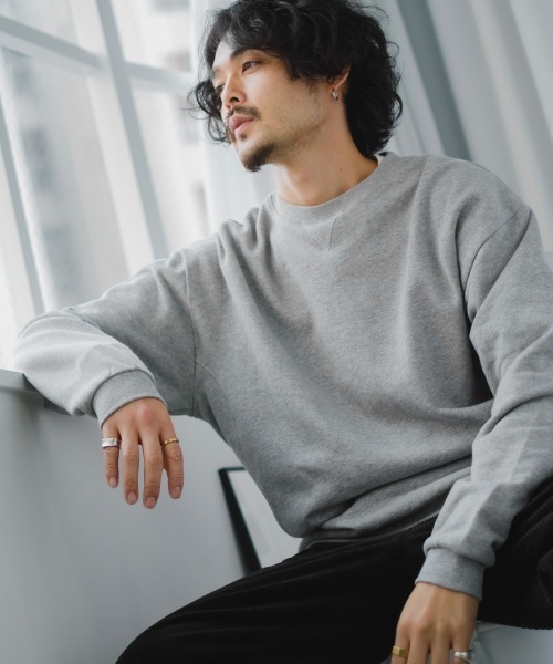 SIDEWAY STANCE(サイドウェイスタンス)の「【SIDEWAY STANCE】スウェット クルーネック ビッグシルエット トレーナー(スウェット・メンズ・ブラック/オフホワイト/カーキ/ブルーグレー/杢グレー・MEDIUM/LARGE/X-LARGE)」の1枚目の写真