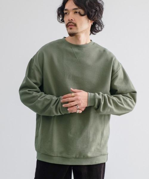 SIDEWAY STANCE(サイドウェイスタンス)の「【SIDEWAY STANCE】スウェット クルーネック ビッグシルエット トレーナー(スウェット・メンズ・ブラック/オフホワイト/カーキ/ブルーグレー/杢グレー・MEDIUM/LARGE/X-LARGE)」の5枚目の写真