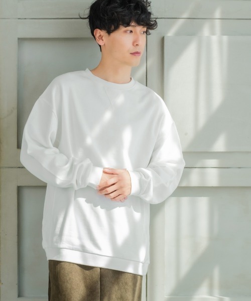SIDEWAY STANCE(サイドウェイスタンス)の「【SIDEWAY STANCE】スウェット クルーネック ビッグシルエット トレーナー(スウェット・メンズ・ブラック/オフホワイト/カーキ/ブルーグレー/杢グレー・MEDIUM/LARGE/X-LARGE)」の6枚目の写真