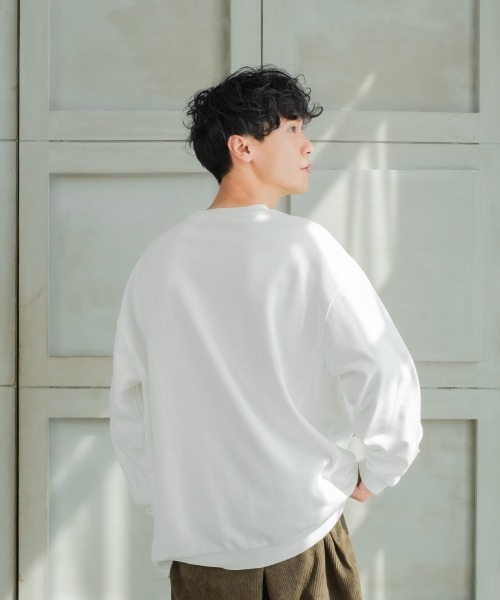 SIDEWAY STANCE(サイドウェイスタンス)の「【SIDEWAY STANCE】スウェット クルーネック ビッグシルエット トレーナー(スウェット・メンズ・ブラック/オフホワイト/カーキ/ブルーグレー/杢グレー・MEDIUM/LARGE/X-LARGE)」の8枚目の写真