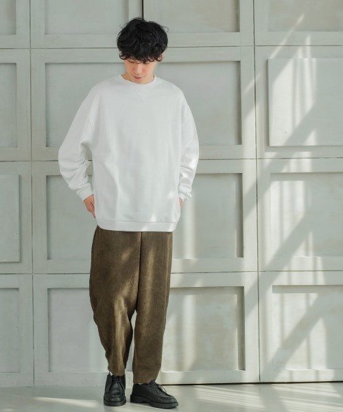 SIDEWAY STANCE(サイドウェイスタンス)の「【SIDEWAY STANCE】スウェット クルーネック ビッグシルエット トレーナー(スウェット・メンズ・ブラック/オフホワイト/カーキ/ブルーグレー/杢グレー・MEDIUM/LARGE/X-LARGE)」の9枚目の写真